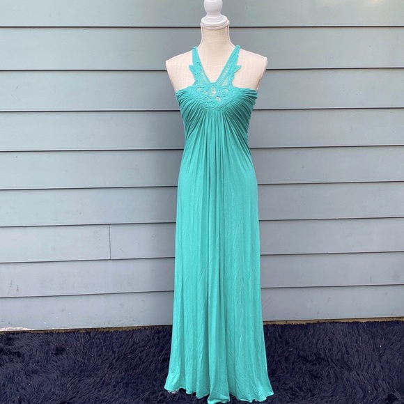 Sky Dresses & Skirts - Sky brand sea foam embroidered racer back maxi dress